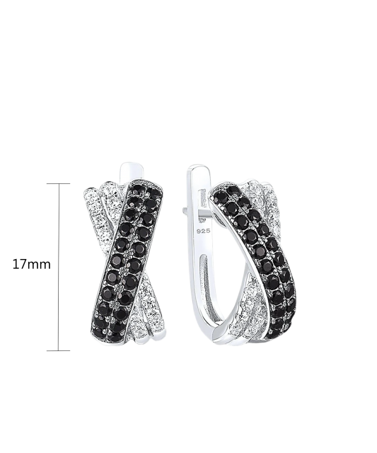 Серьги из серебра с цирконом и шпинели