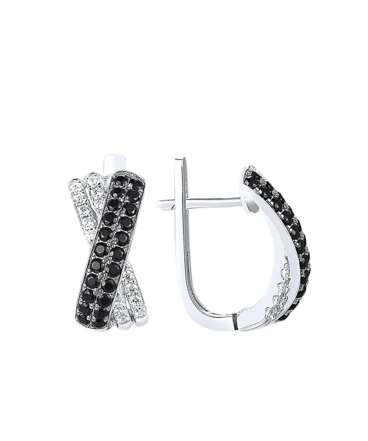 Hõbekõrvarõngad tsirkoonidega ja spinelliga