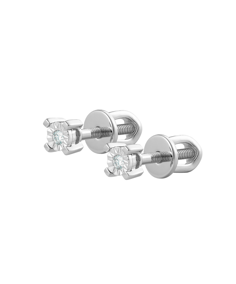 Серьги из белого золота с бриллиантами