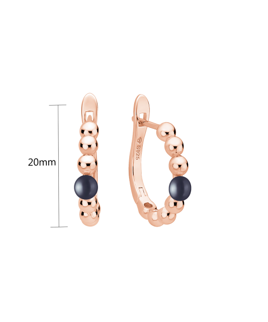 Позолоченные серьги из серебра с жемчугом