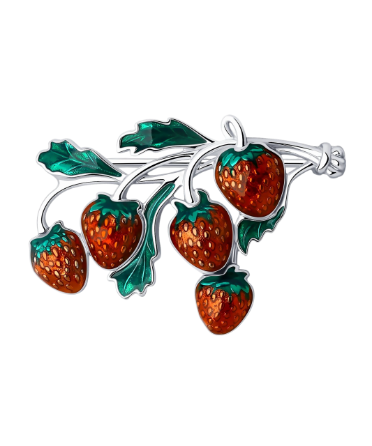 Серебряная брошь с эмалью