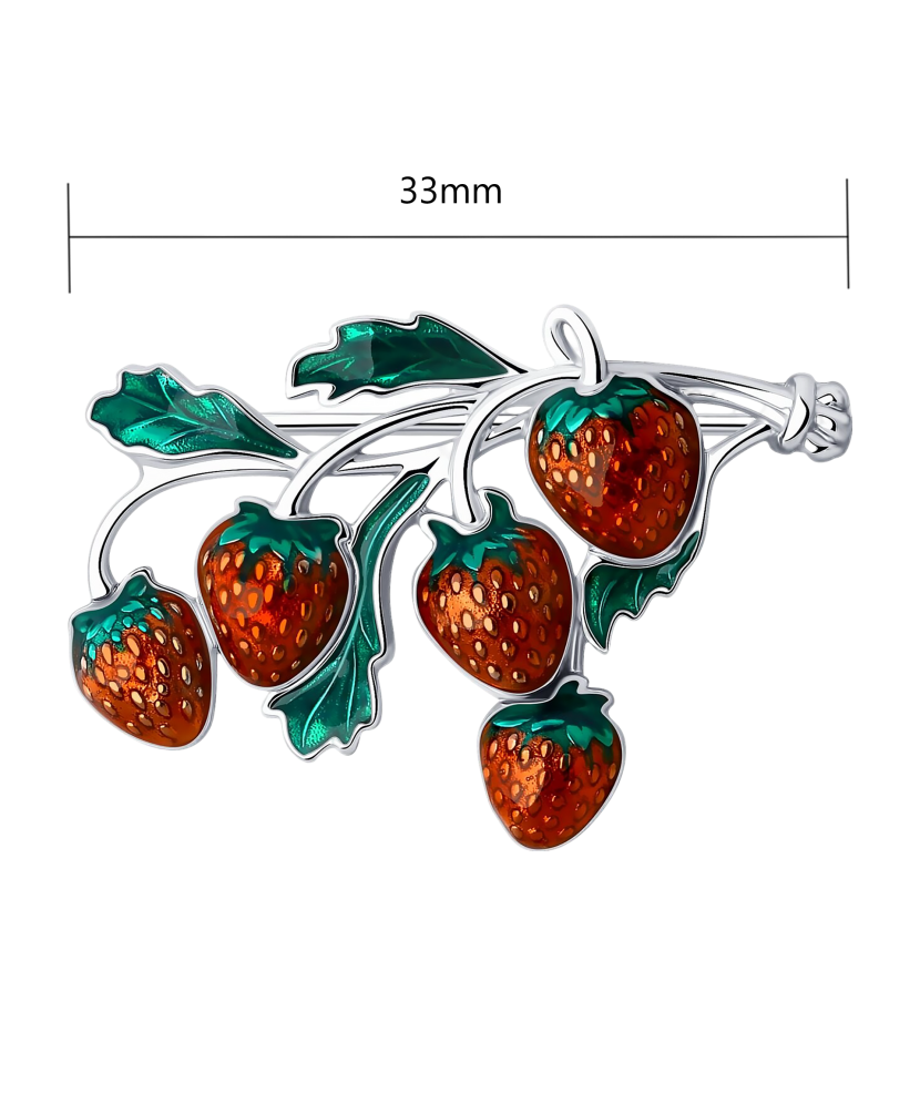 Серебряная брошь с эмалью