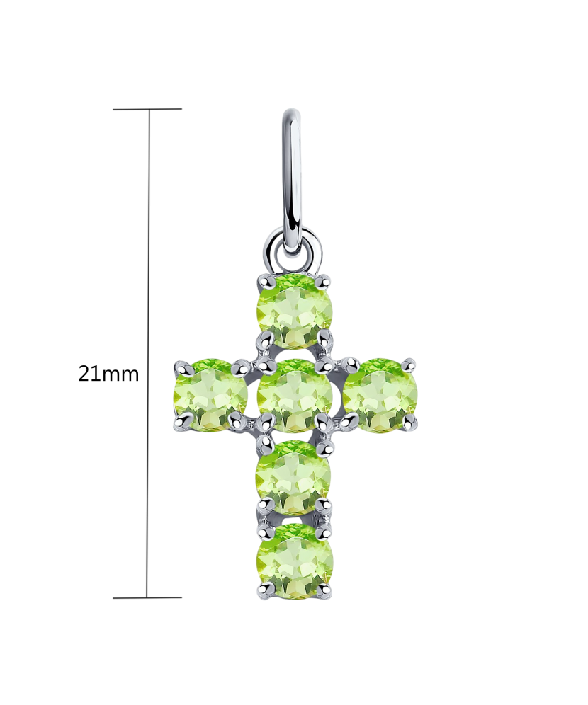 Серебряная подвеска с хризолитами