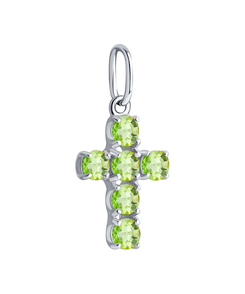 Hõberipats krüsoliitidega "rist"