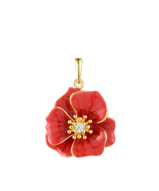 Kullatud hõbedast ripats emaili ja tsirkooniga