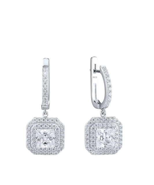 Серьги из серебра с цирконами