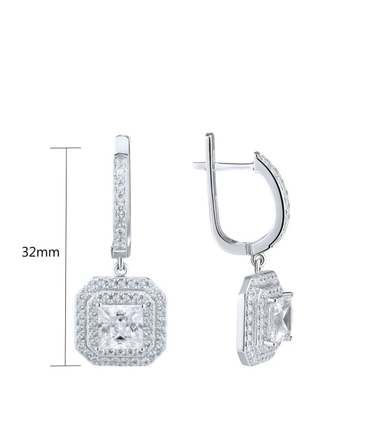 Серьги из серебра с цирконами