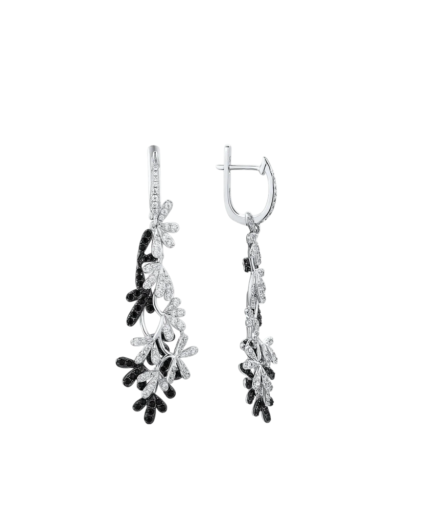 Hõbekõrvarõngad tsirkoonidega ja spinelliga