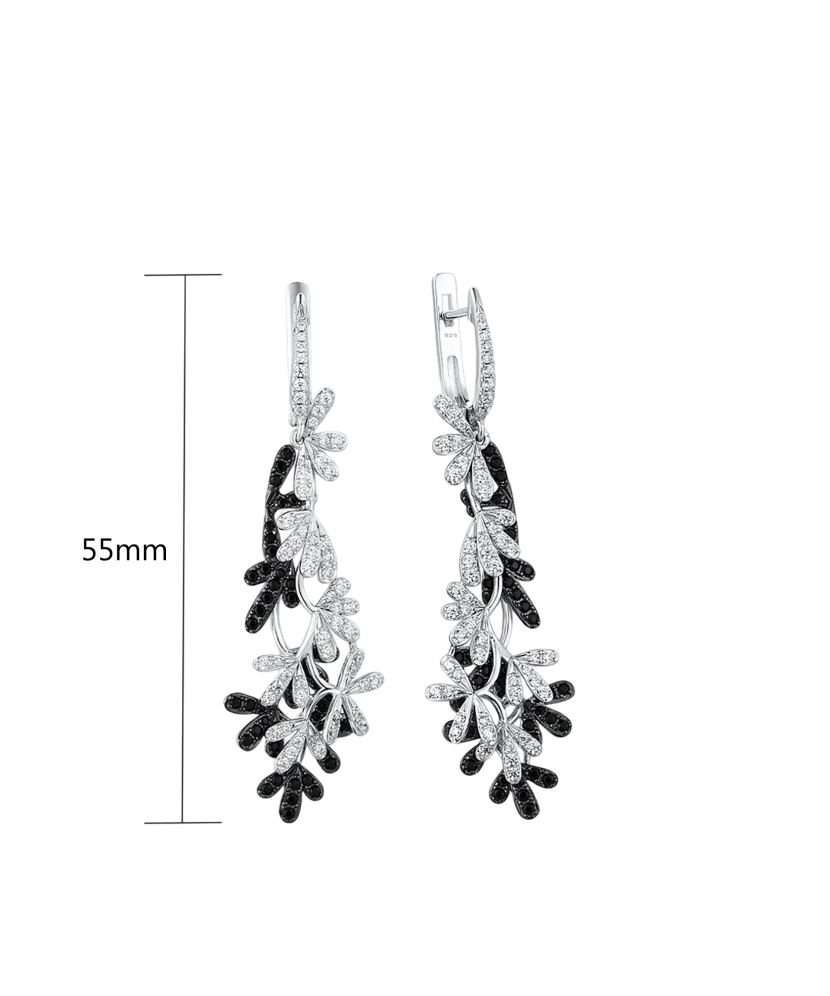 Hõbekõrvarõngad tsirkoonidega ja spinelliga