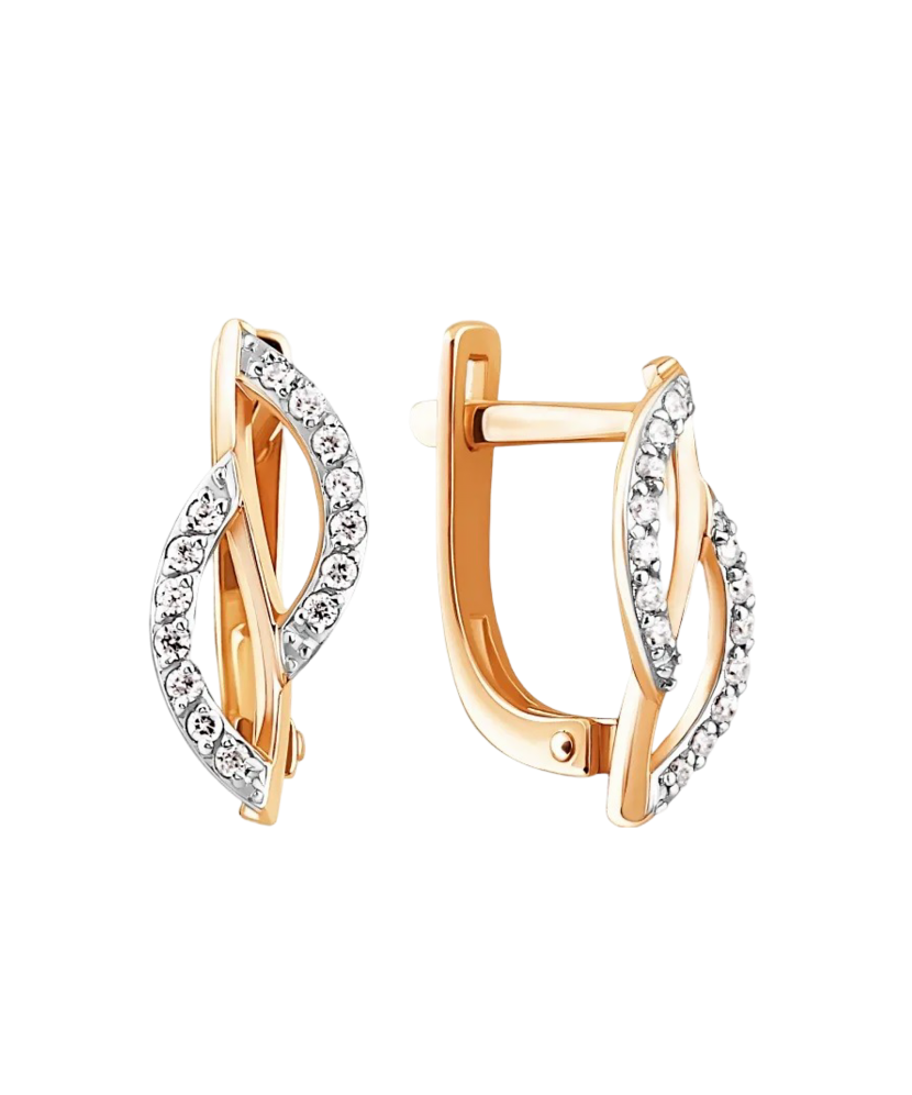 Золотые серьги с цирконами