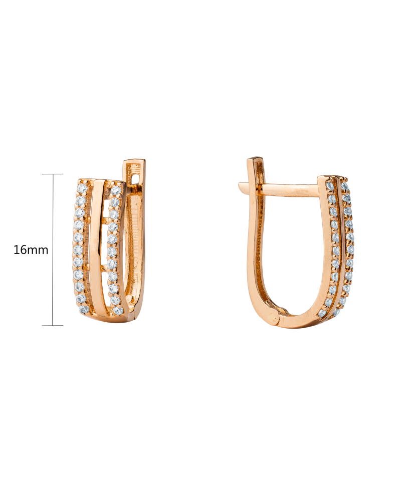 Золотые серьги с цирконами