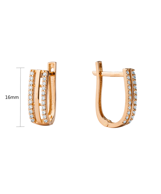 Kuldkõrvarõngad tsirkoonidega