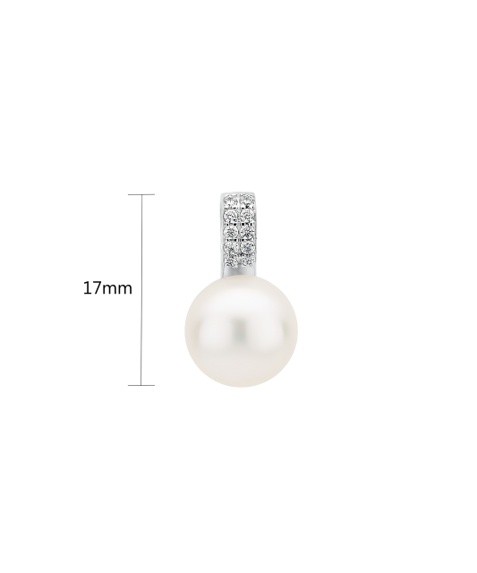 Серебряный подвеска с жемчугом и цирконами