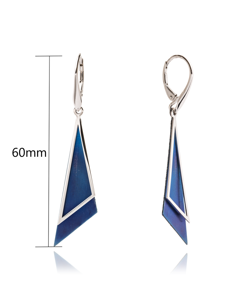 Серьги из серебра с титаном