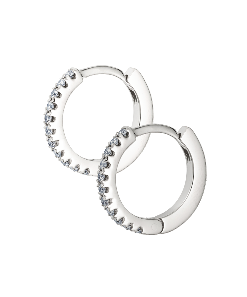 Valgest kullast kõrvarõngad briljantidega