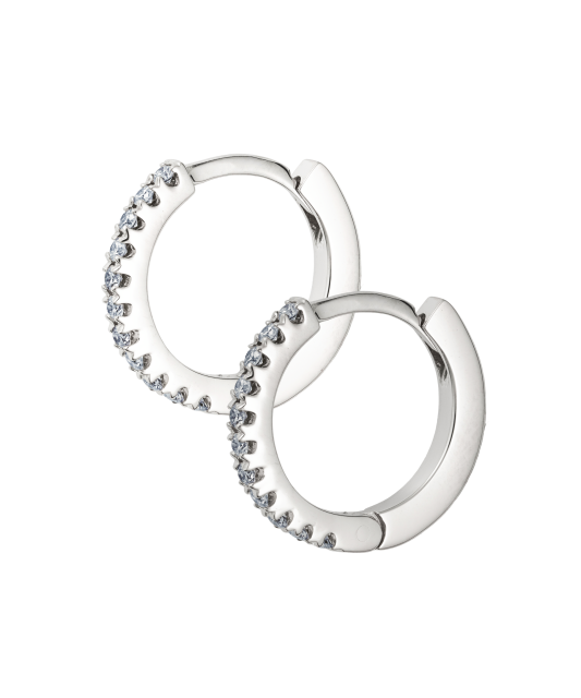 Valgest kullast kõrvarõngad briljantidega