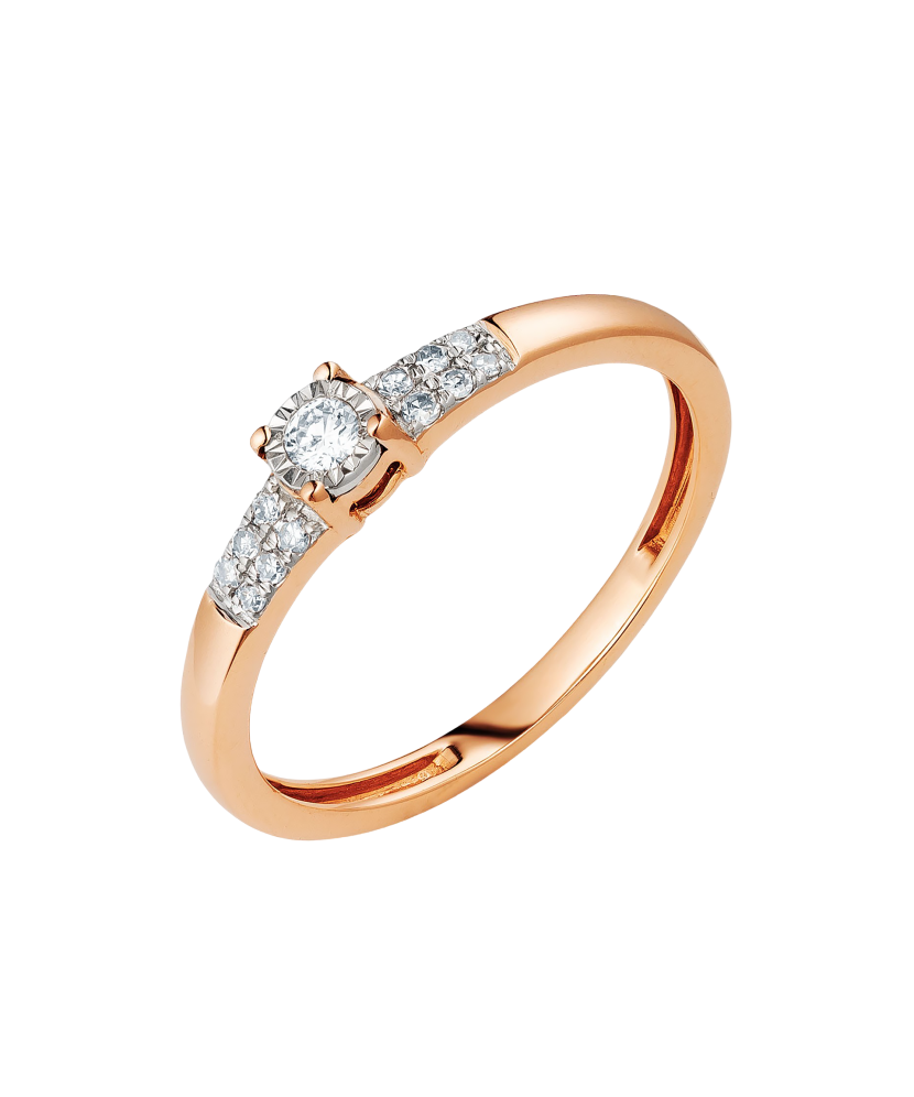 Кольцо из белого золота с бриллиантами