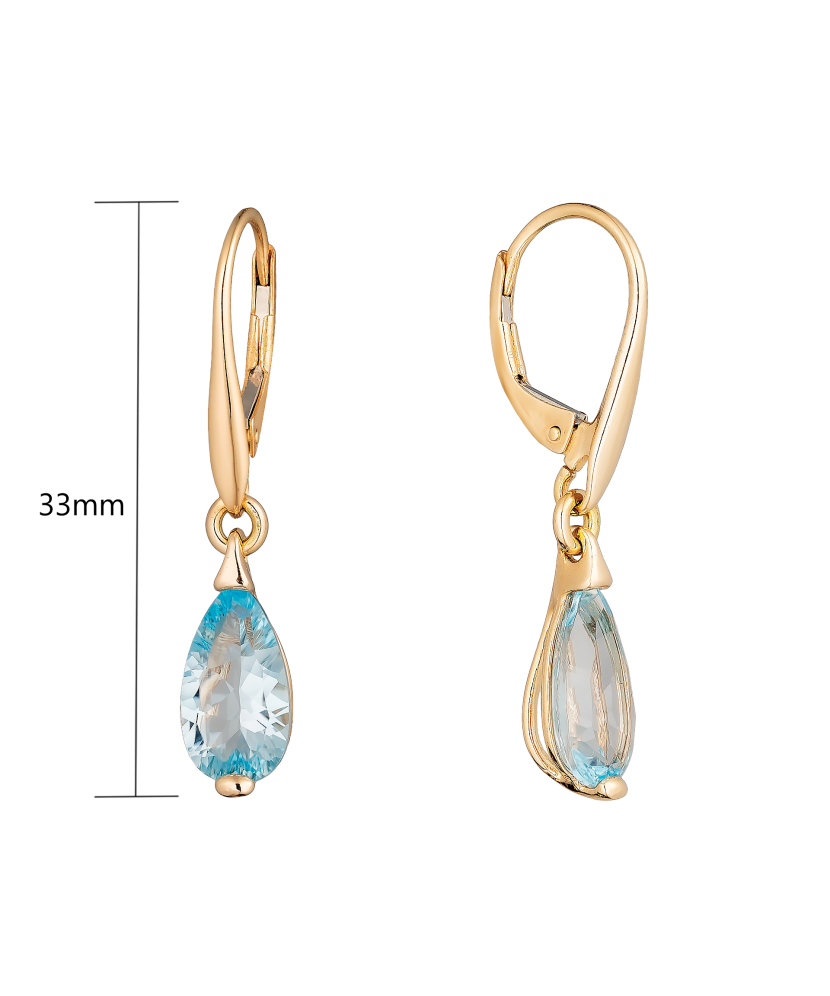 Золотые серьги с топазом