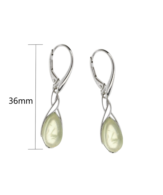 Hõbedast kõrvarõngad prehniidiga