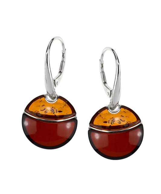 Серьги из серебра с янтарём