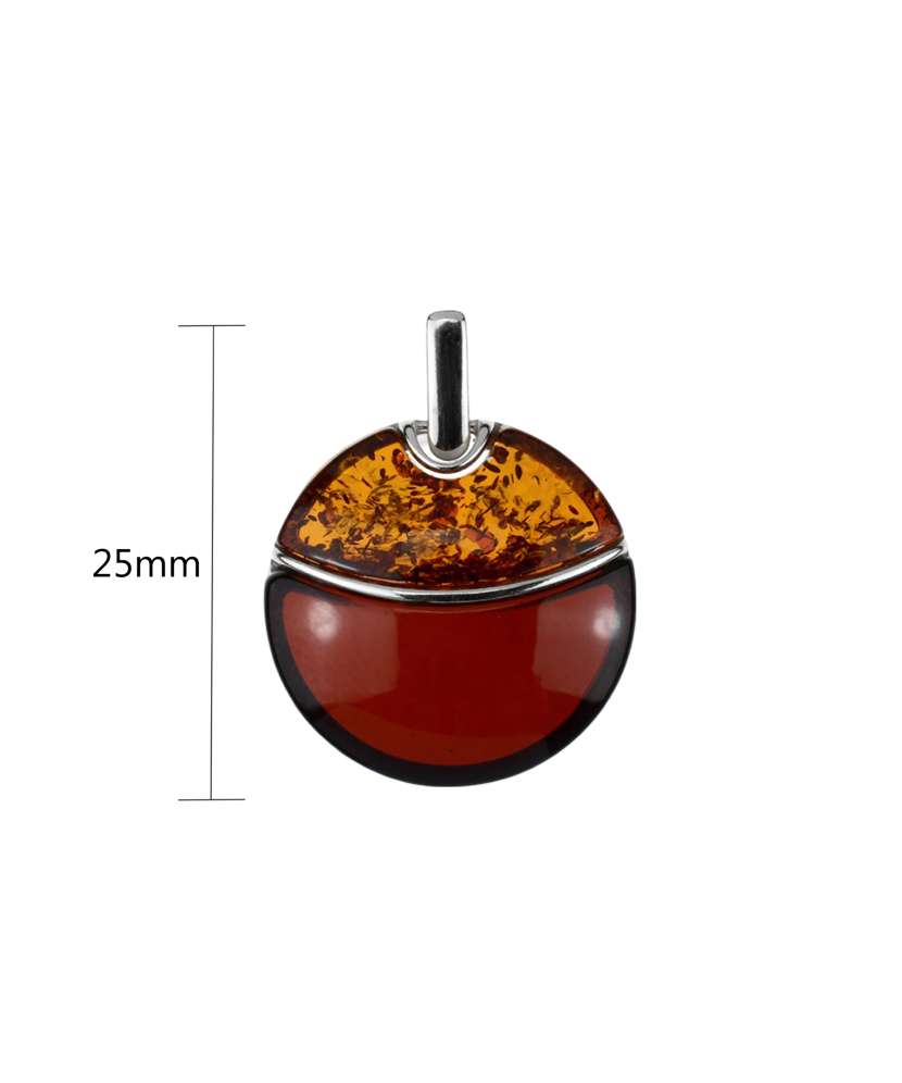 Серебряная подвеска/кулон с янтарём