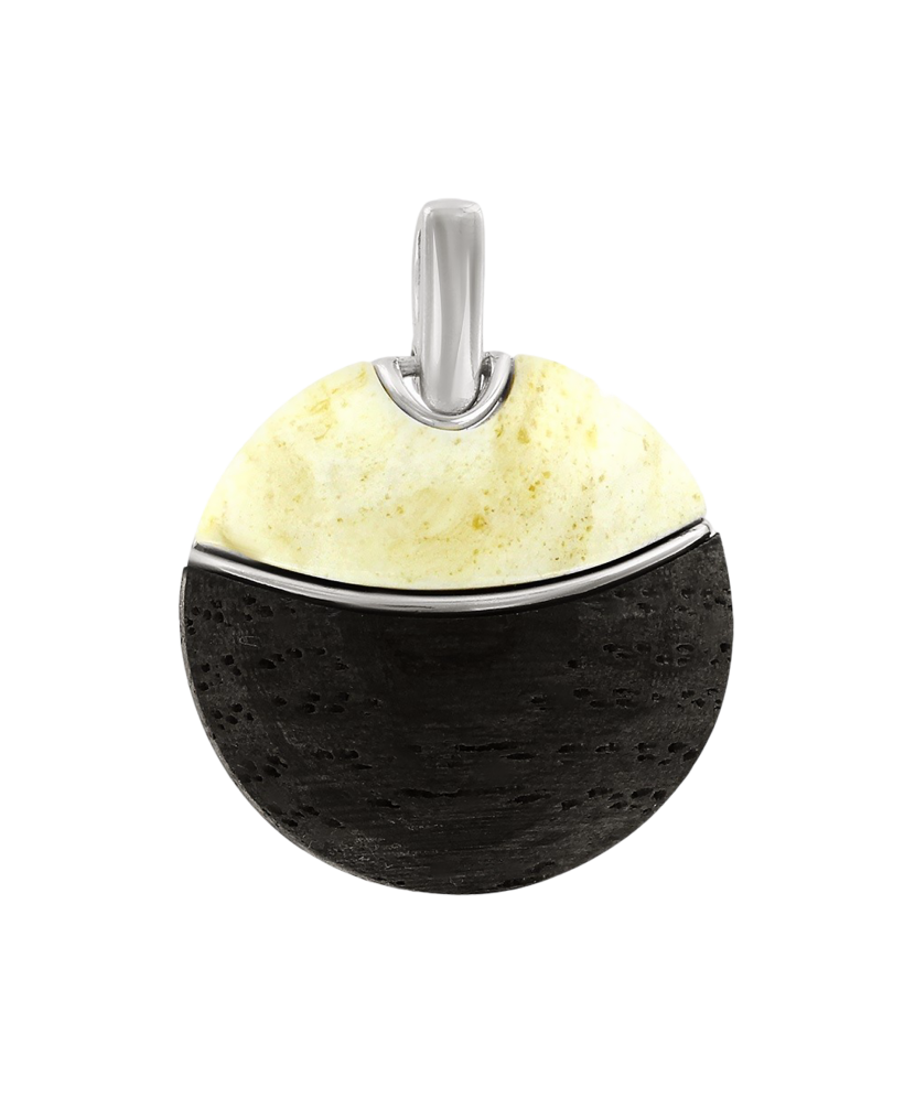 Серебряная подвеска/кулон с янтарём ir medžiu