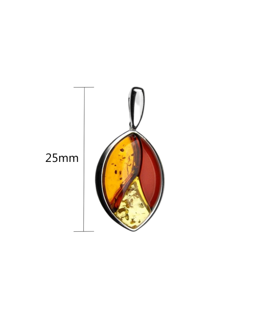 Серебряная подвеска/кулон с янтарём