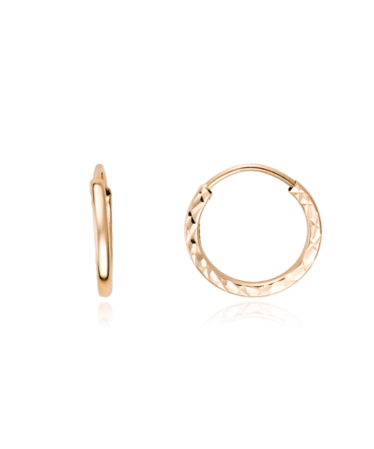 Kuldkõrvarõngad graveeritud rõngad 13mm