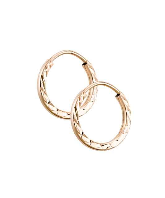 Золотые серьги конго (кольца) с гравировкой 13mm