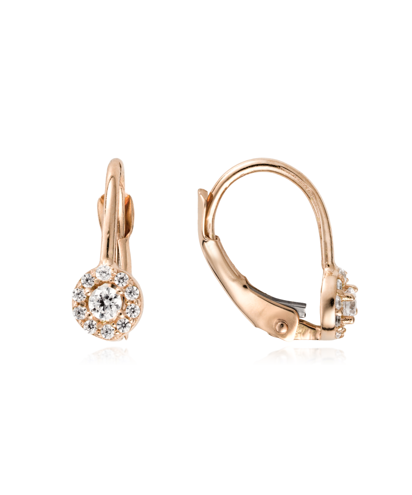 Золотые серьги с цирконами