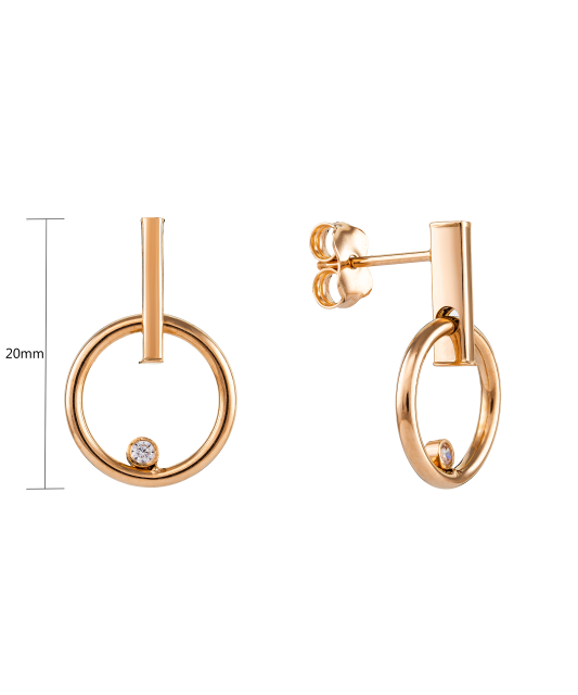 Kuldkõrvarõngad tsirkoonidega