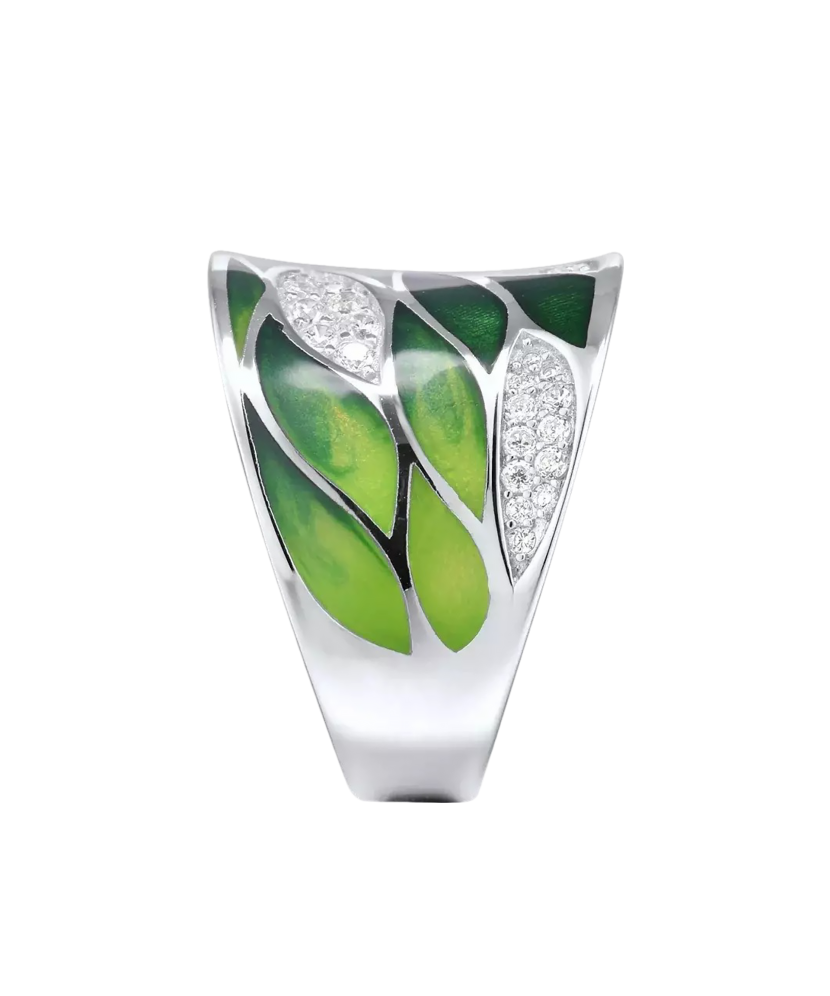 Hõbesõrmus emailiga ja tsirkooniga