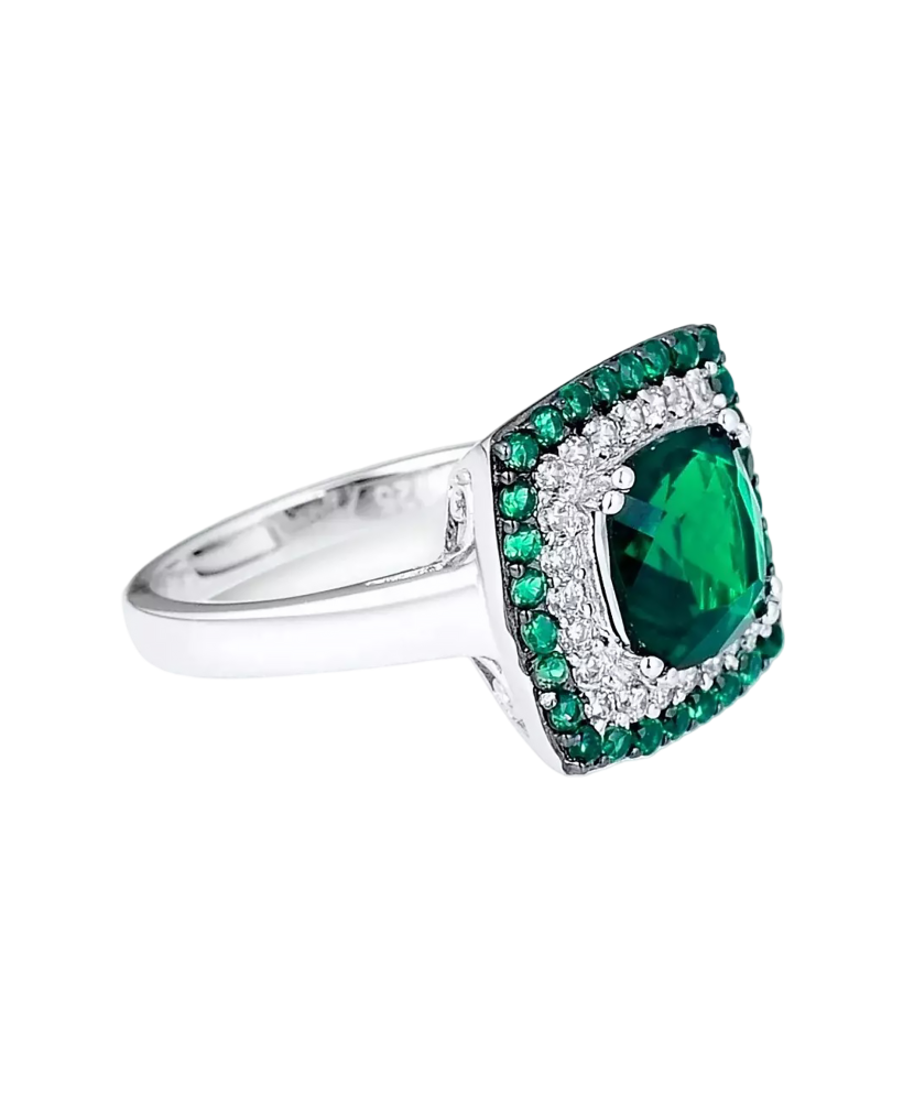 Hõbesõrmus tsirkoonidega ja spinelliga