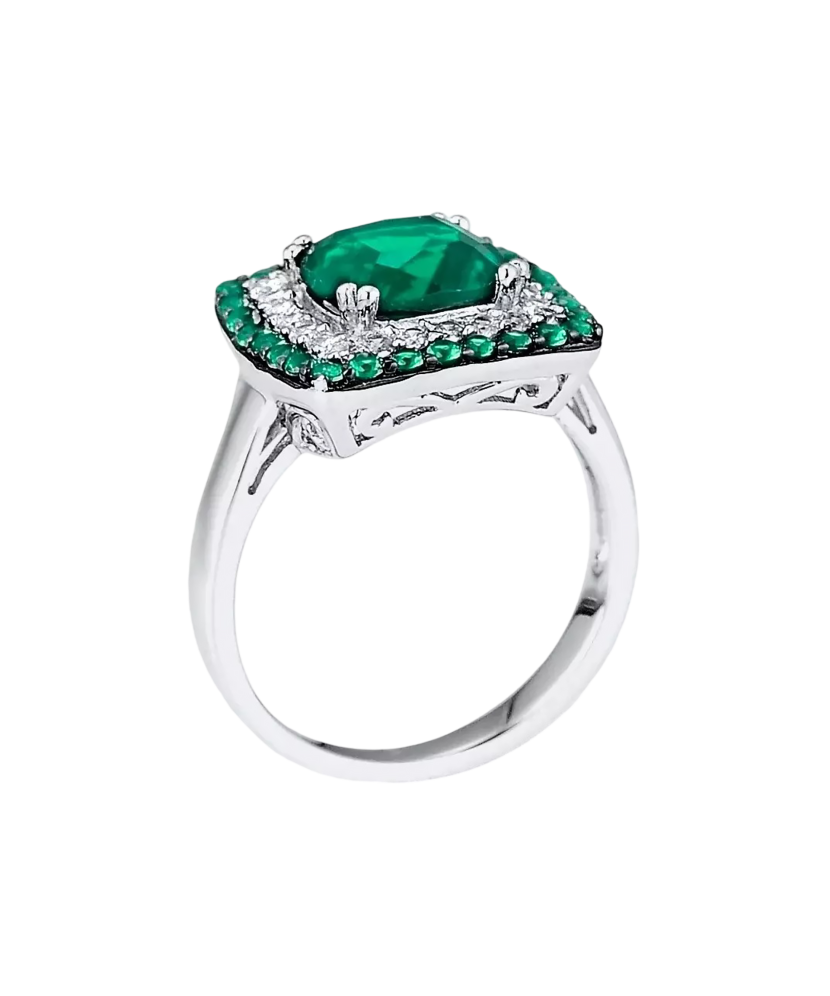 Hõbesõrmus tsirkoonidega ja spinelliga