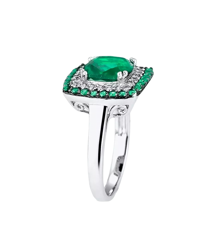 Hõbesõrmus tsirkoonidega ja spinelliga