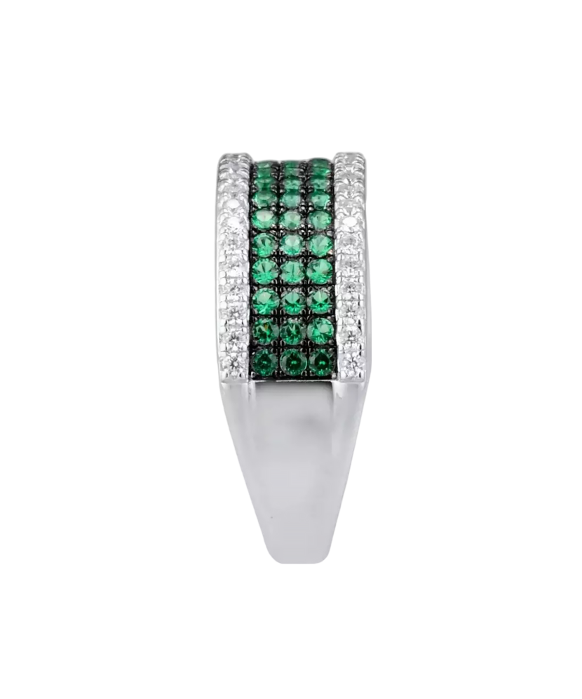 Hõbesõrmus tsirkoonidega ja spinelliga