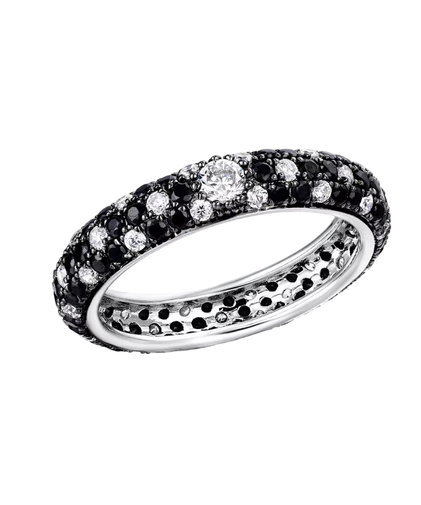 Hõbesõrmus tsirkoonidega ja spinelliga