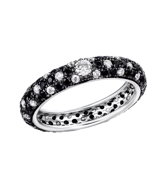 Серебряное кольцо со шпинелями и цирконами