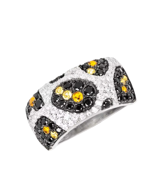 Hõbesõrmus tsirkoonidega ja spinelliga