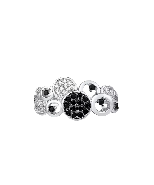 Hõbesõrmus tsirkoonidega ja spinelliga