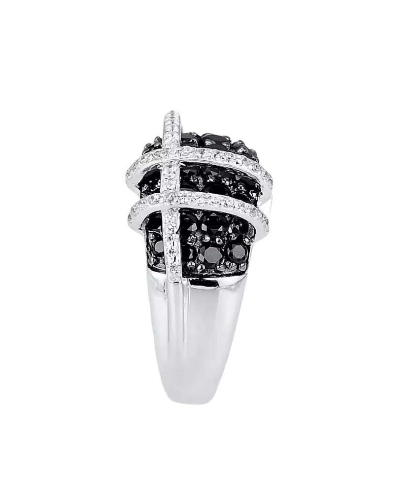 Hõbesõrmus tsirkoonidega ja spinelliga