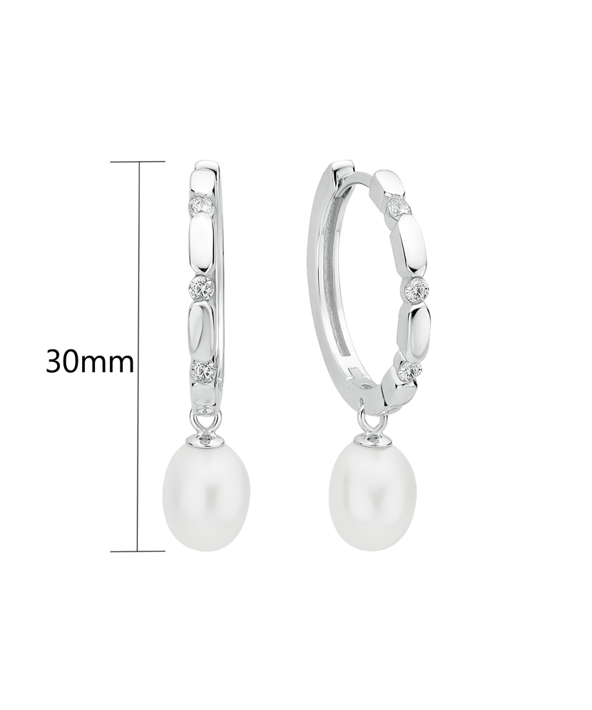 Hõbekõrvarõngad pärlite ja tsirkoonidega