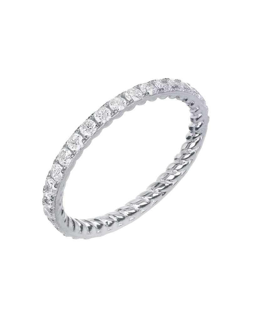 Кольцо из серебра с фианитами