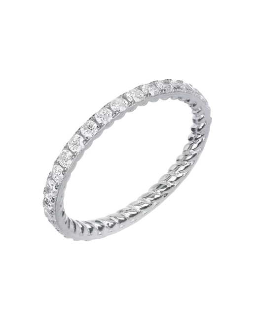 Кольцо из серебра с фианитами