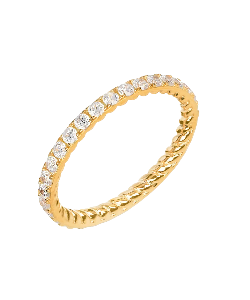 Kullatud Hõbesõrmus tsirkoonidega