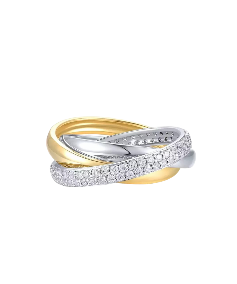 Kullatud Hõbesõrmus tsirkoonidega