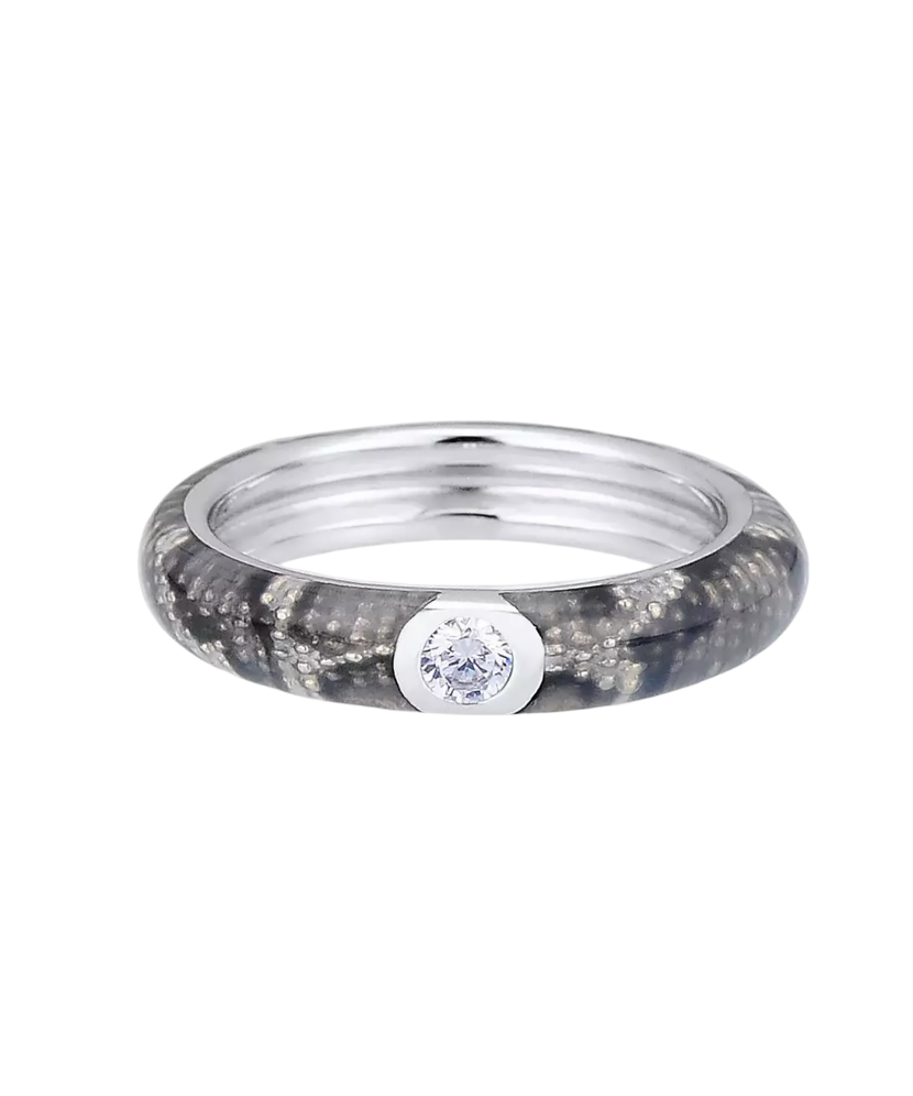 Hõbesõrmus emailiga ja tsirkooniga