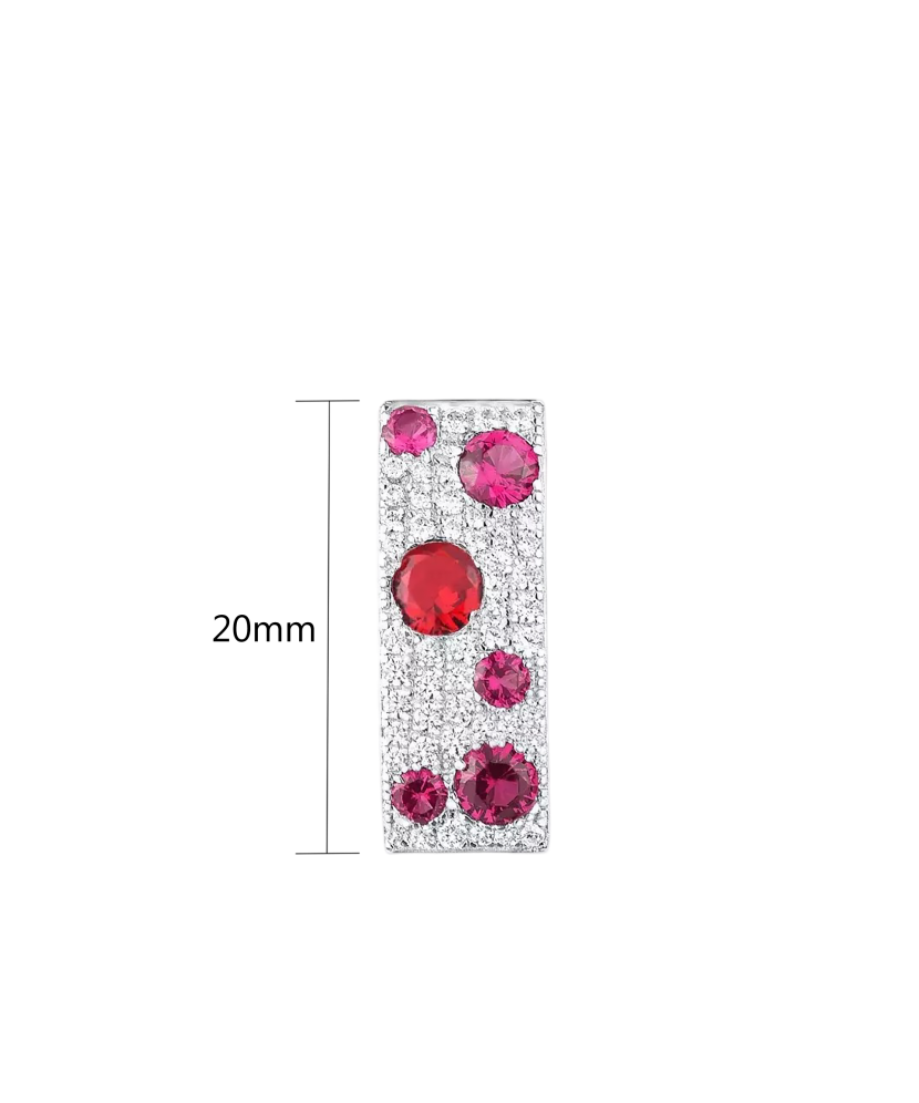 Подвеска из серебра с нано-рубинами и фианитами