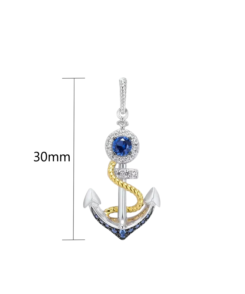 Hõbedast ripats tsirkoonidega "Ankur"