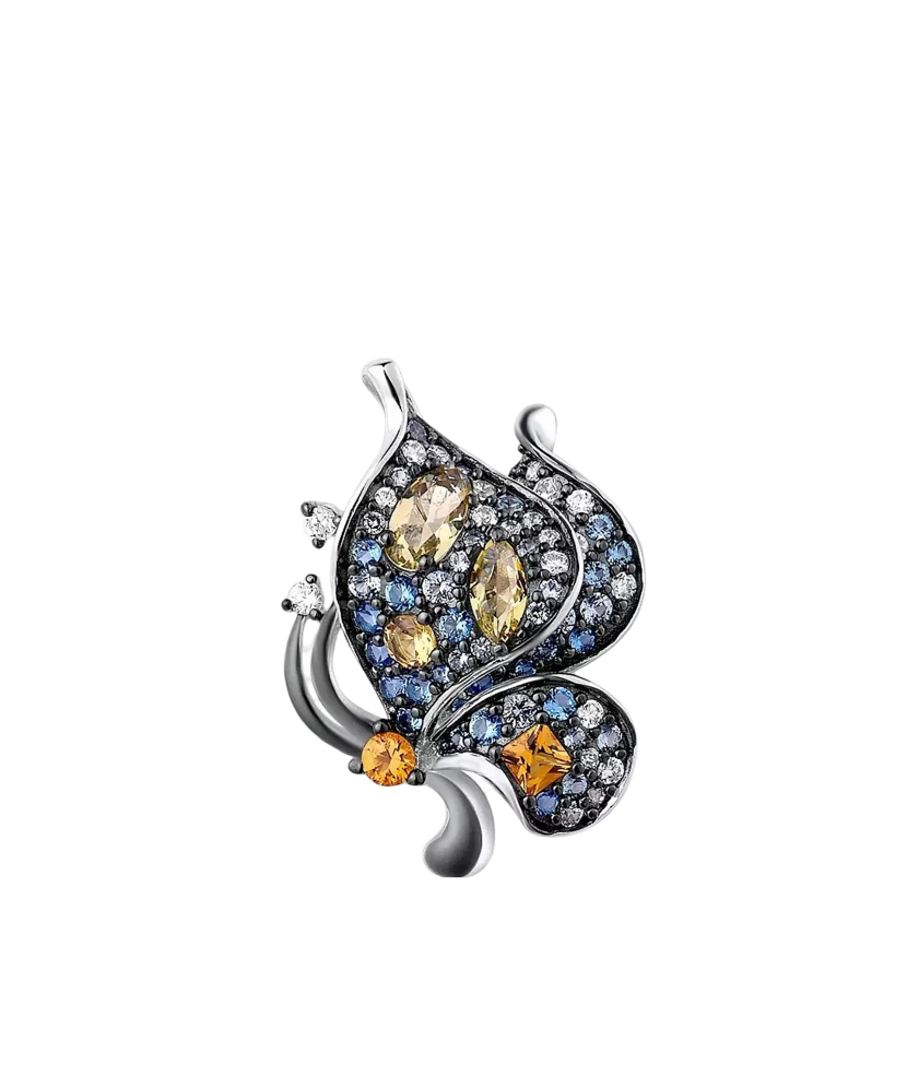 Hõbedast ripats tsirkoonidega ja spinellid "Liblikas"